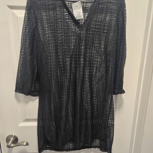 Jordan Taylor Black Mesh Swim Coverup